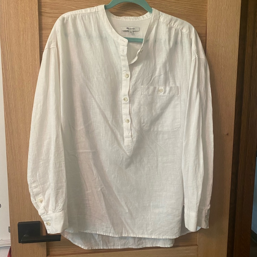 Madewell oversized white linen shirt, sz XL